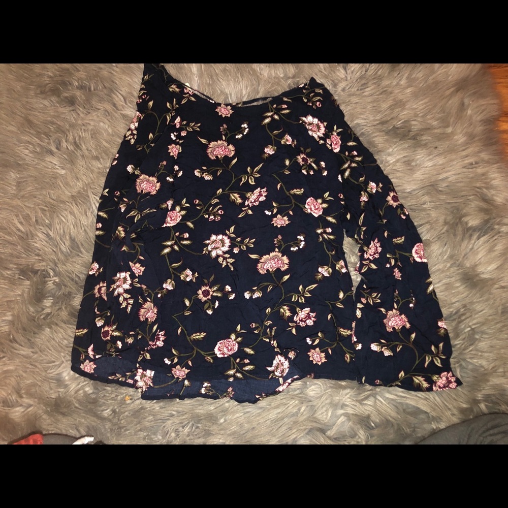 Navy blue flowers shirt
